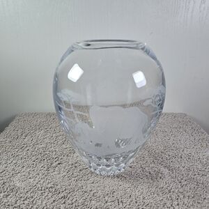 Elegant  Lenex Clear Glass Vase with Elephant Design